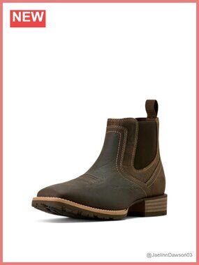 Chelsea Boot Wide Square Toe Leather Ankle Bootie